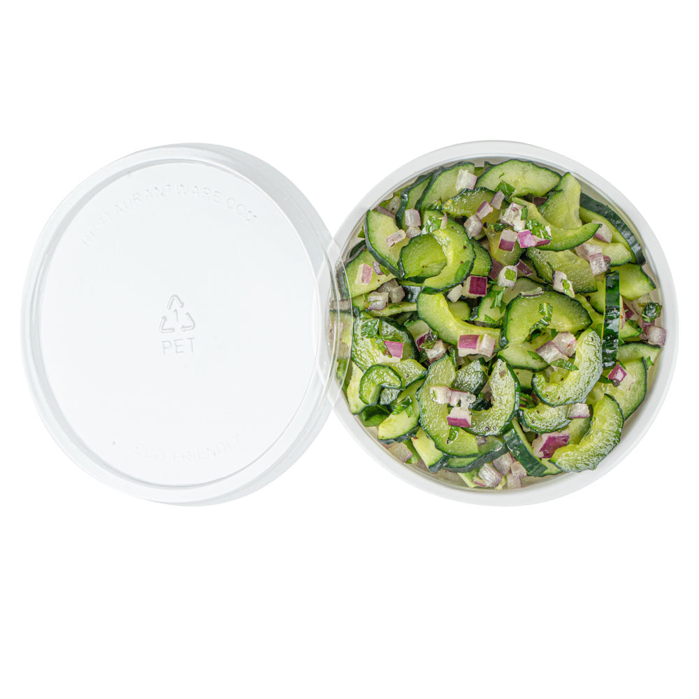 Mini Serve 7 oz Round White Plastic Salad Bowl - 5" x 5" x 1 3/4" - 200 count box
