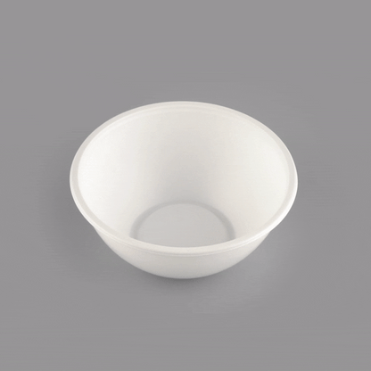 Mini Serve 7 oz Round White Plastic Salad Bowl - 5" x 5" x 1 3/4" - 200 count box