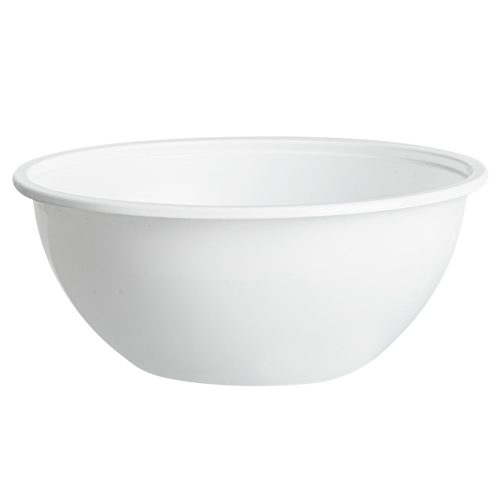 Mini Serve 7 oz Round White Plastic Salad Bowl - 5" x 5" x 1 3/4" - 200 count box