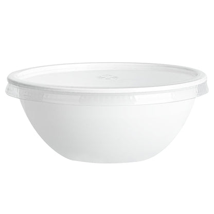 Mini Serve 7 oz Round White Plastic Salad Bowl - 5" x 5" x 1 3/4" - 200 count box