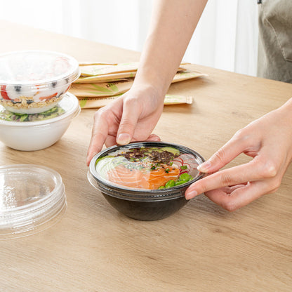 Mini Serve Round Clear Plastic Lid - Fits 7 oz Salad Bowl - 200 count box