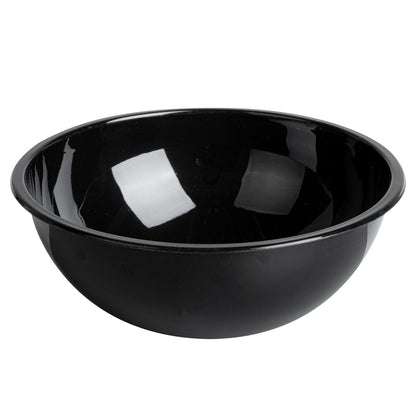Maxi Serve 18 oz Round Black Plastic Salad Bowl - 6" x 6" x 2 1/2" - 200 count box