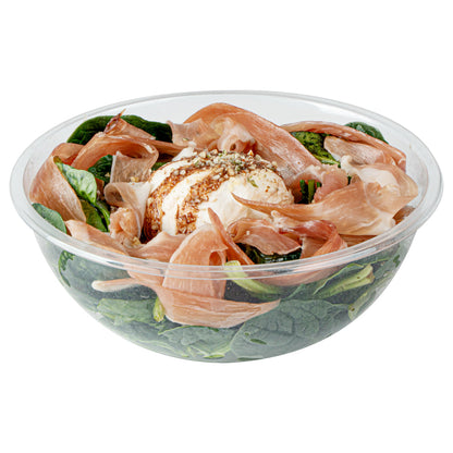 Maxi Serve 18 oz Round Clear Plastic Salad Bowl - 6" x 6" x 2 1/2" - 200 count box