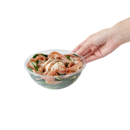 Maxi Serve 18 oz Round Clear Plastic Salad Bowl - 6" x 6" x 2 1/2" - 200 count box
