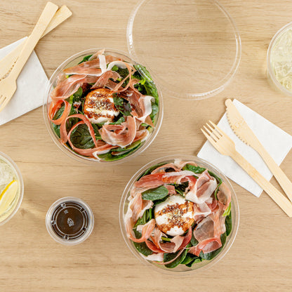 Maxi Serve 18 oz Round Clear Plastic Salad Bowl - 6" x 6" x 2 1/2" - 200 count box