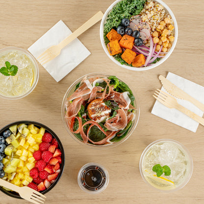 Maxi Serve 18 oz Round Clear Plastic Salad Bowl - 6" x 6" x 2 1/2" - 200 count box