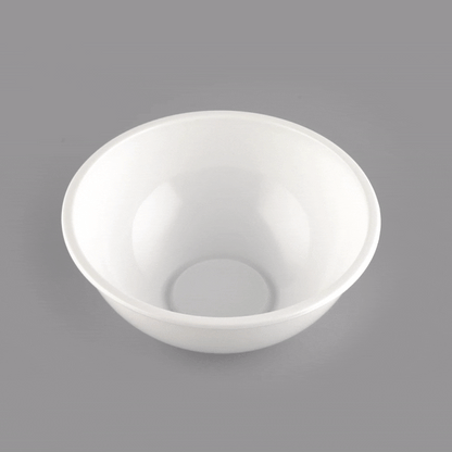 Maxi Serve 18 oz Round White Plastic Salad Bowl - 6" x 6" x 2 1/2" - 200 count box