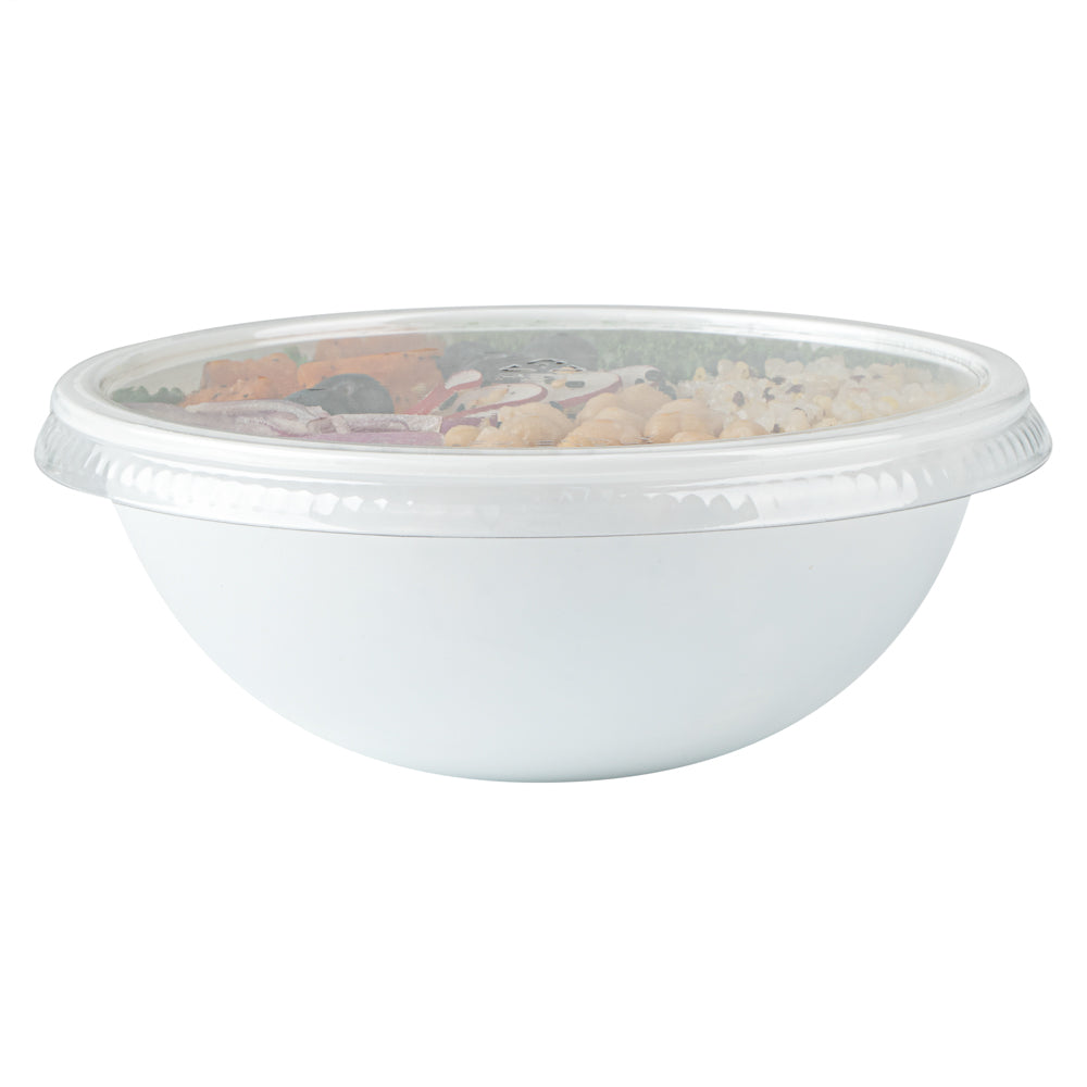 Maxi Serve Round Clear Plastic Lid - Fits 18 oz Salad Bowl - 200 count box