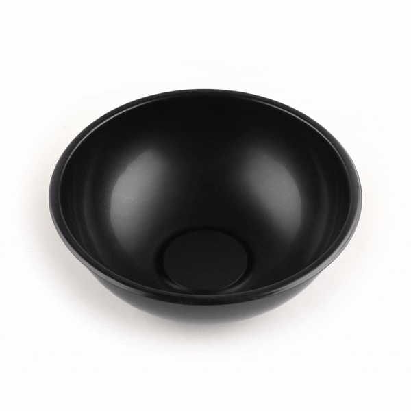 Maxi Serve 21 oz Round Black Plastic Salad Bowl - 6 3/4" x 6 3/4" x 2 1/2" - 200 count box