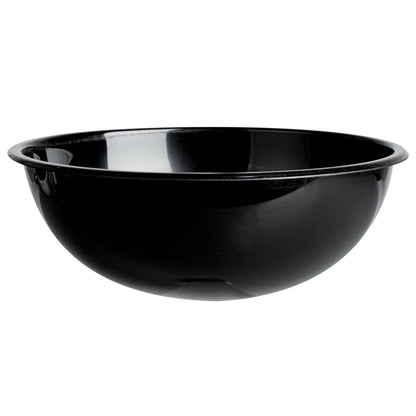 Maxi Serve 21 oz Round Black Plastic Salad Bowl - 6 3/4" x 6 3/4" x 2 1/2" - 200 count box