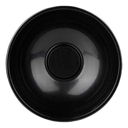 Maxi Serve 21 oz Round Black Plastic Salad Bowl - 6 3/4" x 6 3/4" x 2 1/2" - 200 count box