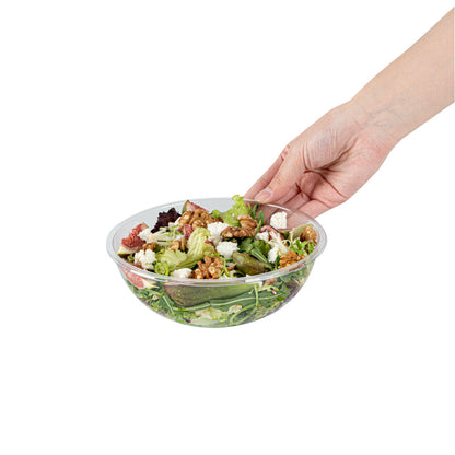Maxi Serve 21 oz Round Clear Plastic Salad Bowl - 6 3/4" x 6 3/4" x 2 1/2" - 200 count box