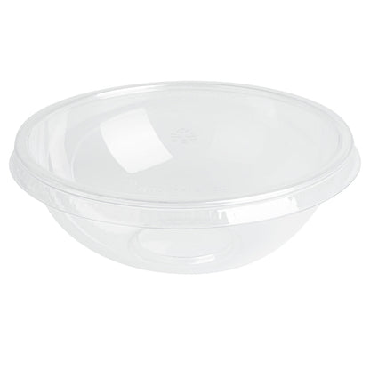 Maxi Serve 21 oz Round Clear Plastic Salad Bowl - 6 3/4" x 6 3/4" x 2 1/2" - 200 count box
