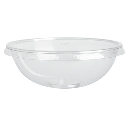 Maxi Serve 21 oz Round Clear Plastic Salad Bowl - 6 3/4" x 6 3/4" x 2 1/2" - 200 count box