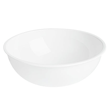 Maxi Serve 21 oz Round White Plastic Salad Bowl - 6 3/4" x 6 3/4" x 2 1/2" - 200 count box