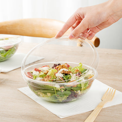 Maxi Serve Round Clear Plastic Lid - Fits 21 oz Salad Bowl - 200 count box