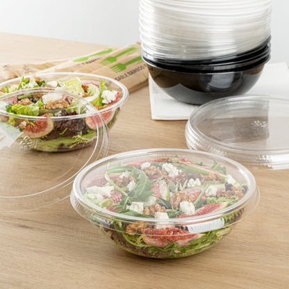 Maxi Serve Round Clear Plastic Lid - Fits 21 oz Salad Bowl - 200 count box
