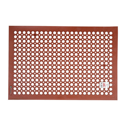 Serve Secure Red Rubber Floor Mat - Anti-Fatigue, Grease-Resistant - 36" x 24" x 1/2" - 1 count box
