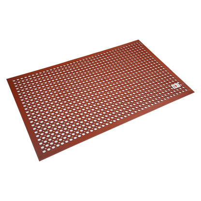 Serve Secure Red Rubber Floor Mat - Anti-Fatigue, Grease-Resistant - 60" x 36" x 1/2" - 1 count box