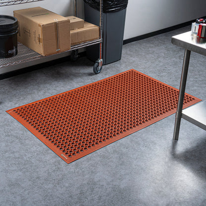 Serve Secure Red Rubber Floor Mat - Anti-Fatigue, Grease-Resistant - 60" x 36" x 1/2" - 1 count box