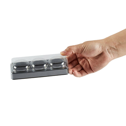 Shock Safe Rectangle Black Plastic Macaron Take Out Box - Fits 3 Macarons - 5 3/4" x 2 1/4" x 1 1/2" - 100 count box