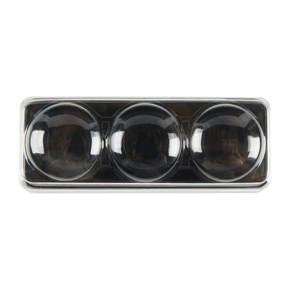 Shock Safe Rectangle Black Plastic Macaron Take Out Box - Fits 3 Macarons - 5 3/4" x 2 1/4" x 1 1/2" - 100 count box