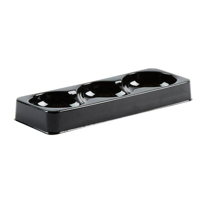 Shock Safe Rectangle Black Plastic Macaron Take Out Box - Fits 3 Macarons - 5 3/4" x 2 1/4" x 1 1/2" - 100 count box