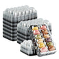 Shock Safe Rectangle Black Plastic Macaron Take Out Box - Fits 12 Macarons - 11" x 4 1/2" x 2" - 100 count box