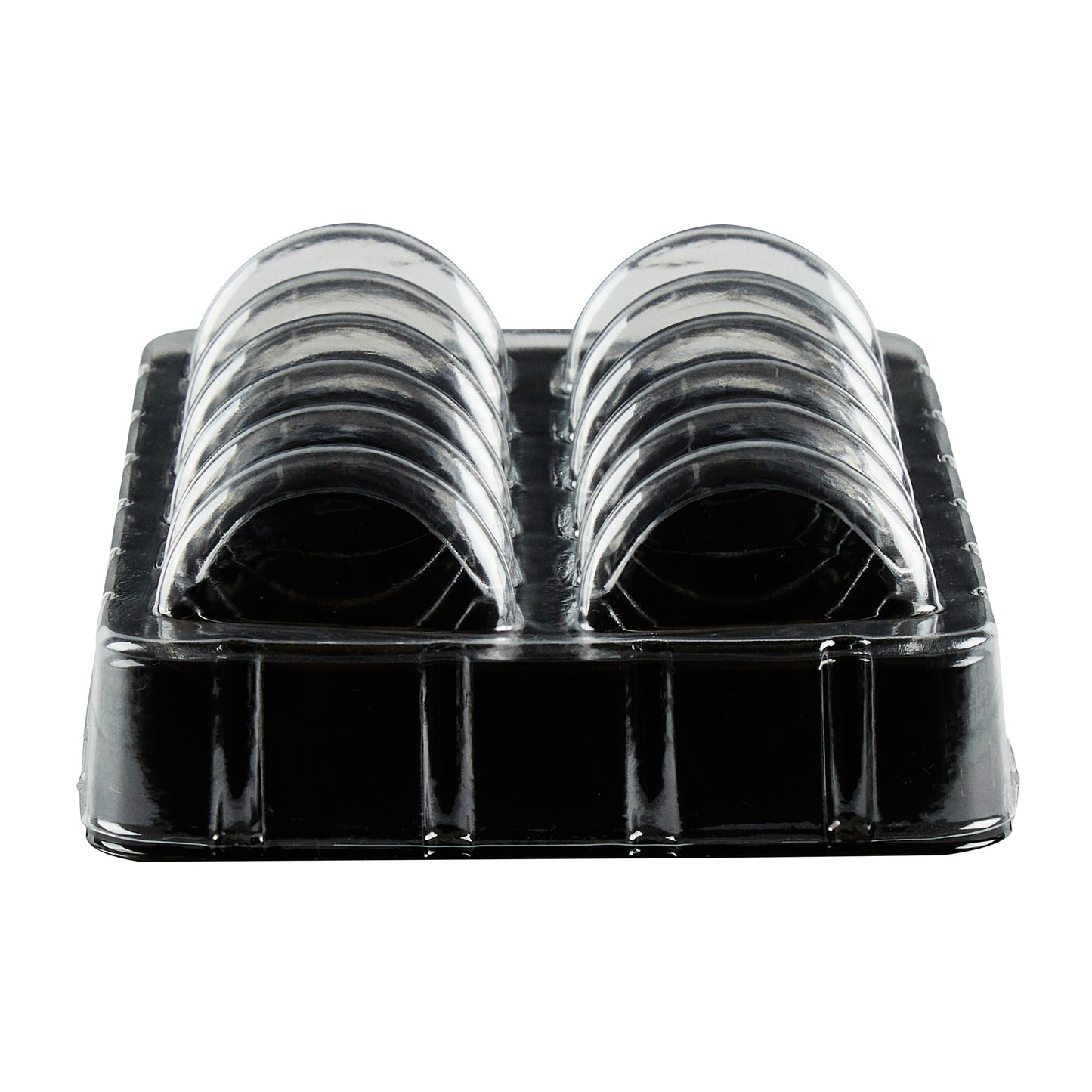 Shock Safe Rectangle Black Plastic Macaron Take Out Box - Fits 12 Macarons - 11" x 4 1/2" x 2" - 100 count box