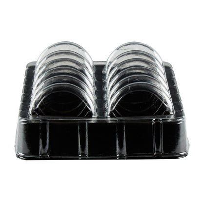 Shock Safe Rectangle Black Plastic Macaron Take Out Box - Fits 12 Macarons - 11" x 4 1/2" x 2" - 100 count box