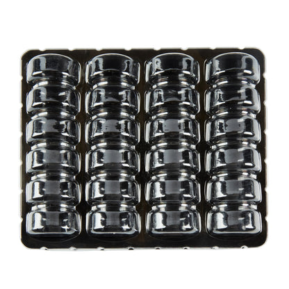 Shock Safe Rectangle Black Plastic Macaron Take Out Box - Fits 24 Macarons - 11" x 9" x 2" - 100 count box