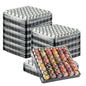 Shock Safe Rectangle Black Plastic Macaron Take Out Box - Fits 48 Macarons - 13 1/4" x 13 1/4" x 2" - 100 count box