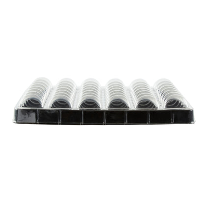 Shock Safe Rectangle Black Plastic Macaron Take Out Box - Fits 48 Macarons - 13 1/4" x 13 1/4" x 2" - 100 count box