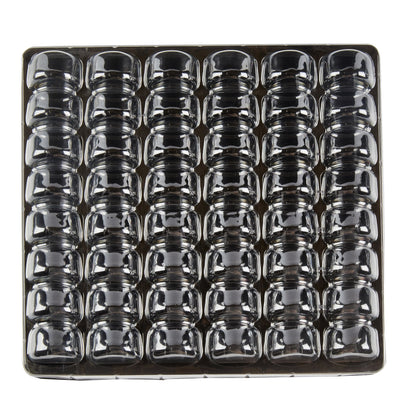 Shock Safe Rectangle Black Plastic Macaron Take Out Box - Fits 48 Macarons - 13 1/4" x 13 1/4" x 2" - 100 count box