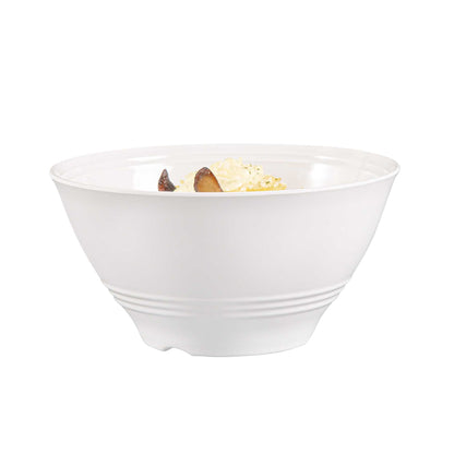 Voga 74 oz Round White Melamine Large Bowl - Incline - 8 1/2" x 8 1/2" x 4 1/4" - 10 count box