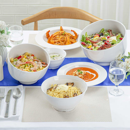 Voga 74 oz Round White Melamine Large Bowl - Incline - 8 1/2" x 8 1/2" x 4 1/4" - 10 count box