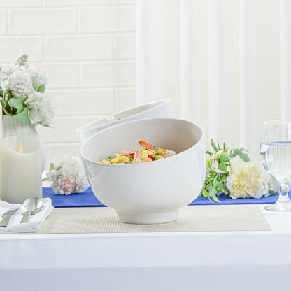 Voga 74 oz Round White Melamine Small Bowl - Slant - 8 1/2" x 8 1/4" x 6 3/4" - 2 count box