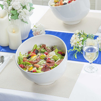 Voga 101 oz Round White Melamine Large Bowl - Slant - 10" x 9 3/4" x 7 3/4" - 2 count box