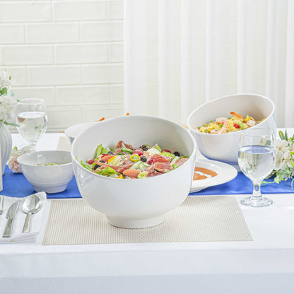 Voga 101 oz Round White Melamine Large Bowl - Slant - 10" x 9 3/4" x 7 3/4" - 2 count box