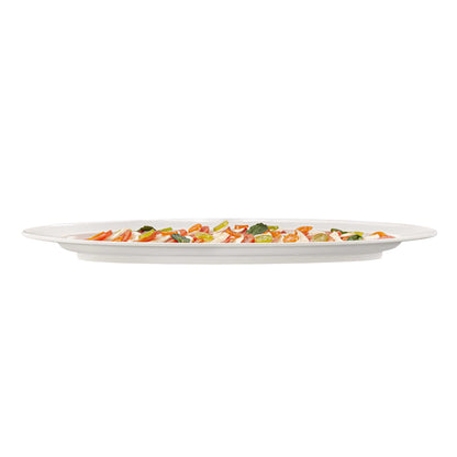 Voga Oval White Melamine Serving Plate - 23" x 9" x 1 3/4" - 2 count box