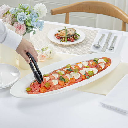 Voga Oval White Melamine Serving Plate - 23" x 9" x 1 3/4" - 2 count box