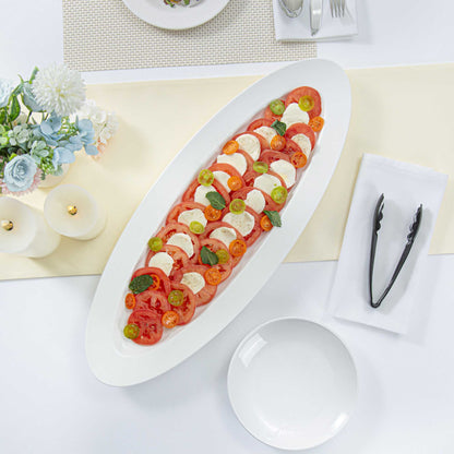 Voga Oval White Melamine Serving Plate - 23" x 9" x 1 3/4" - 2 count box