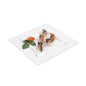 Voga Square White Melamine Plate - Bamboo Trim - 12" x 12" x 1" - 10 count box