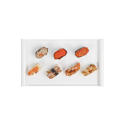 Voga Rectangle White Melamine Small Plate - Japonais - 12" x 7" x 1" - 10 count box