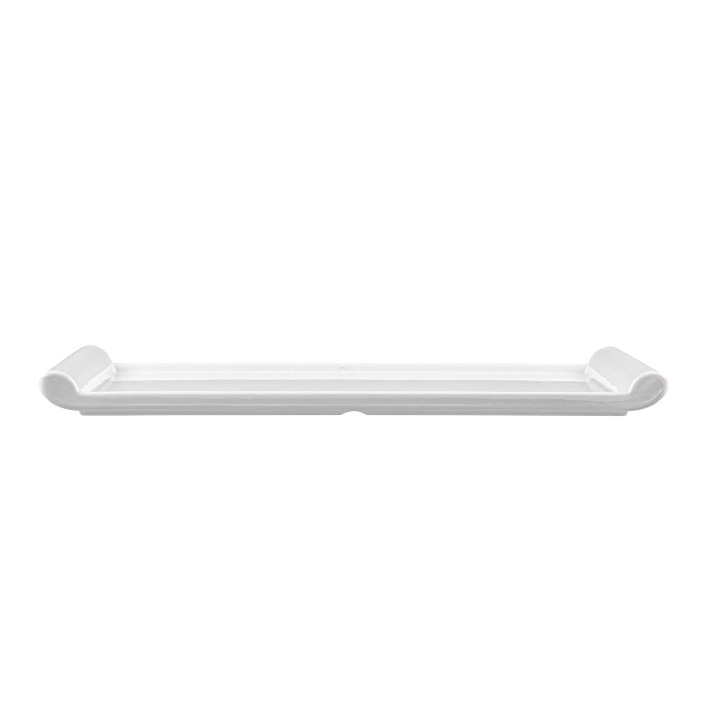 Voga Rectangle White Melamine Small Plate - Japonais - 12" x 7" x 1" - 10 count box