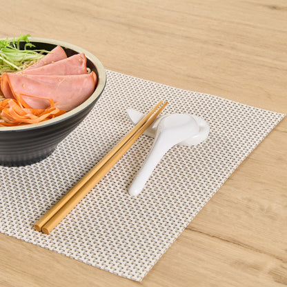 Voga White Melamine Chopstick and Spoon Rest - 3 1/2" x 2" x 3/4" - 10 count box