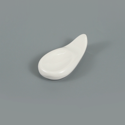 Voga White Melamine Chopstick and Spoon Rest - 3 1/2" x 2" x 3/4" - 10 count box
