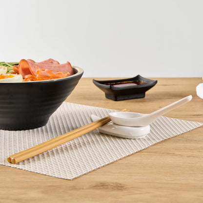 Voga White Melamine Chopstick and Spoon Rest - 3 1/2" x 2" x 3/4" - 10 count box