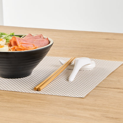 Voga White Melamine Chopstick and Spoon Rest - 3 1/2" x 2" x 3/4" - 10 count box