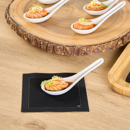 Voga White Melamine Asian Soup Spoon - 4 3/4" x 1 1/2" x 1 1/2" - 10 count box